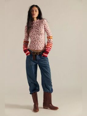NWT Free People We The Free Bold Bowery Cuff-Cherry Blossom Combo $78 MSRP
